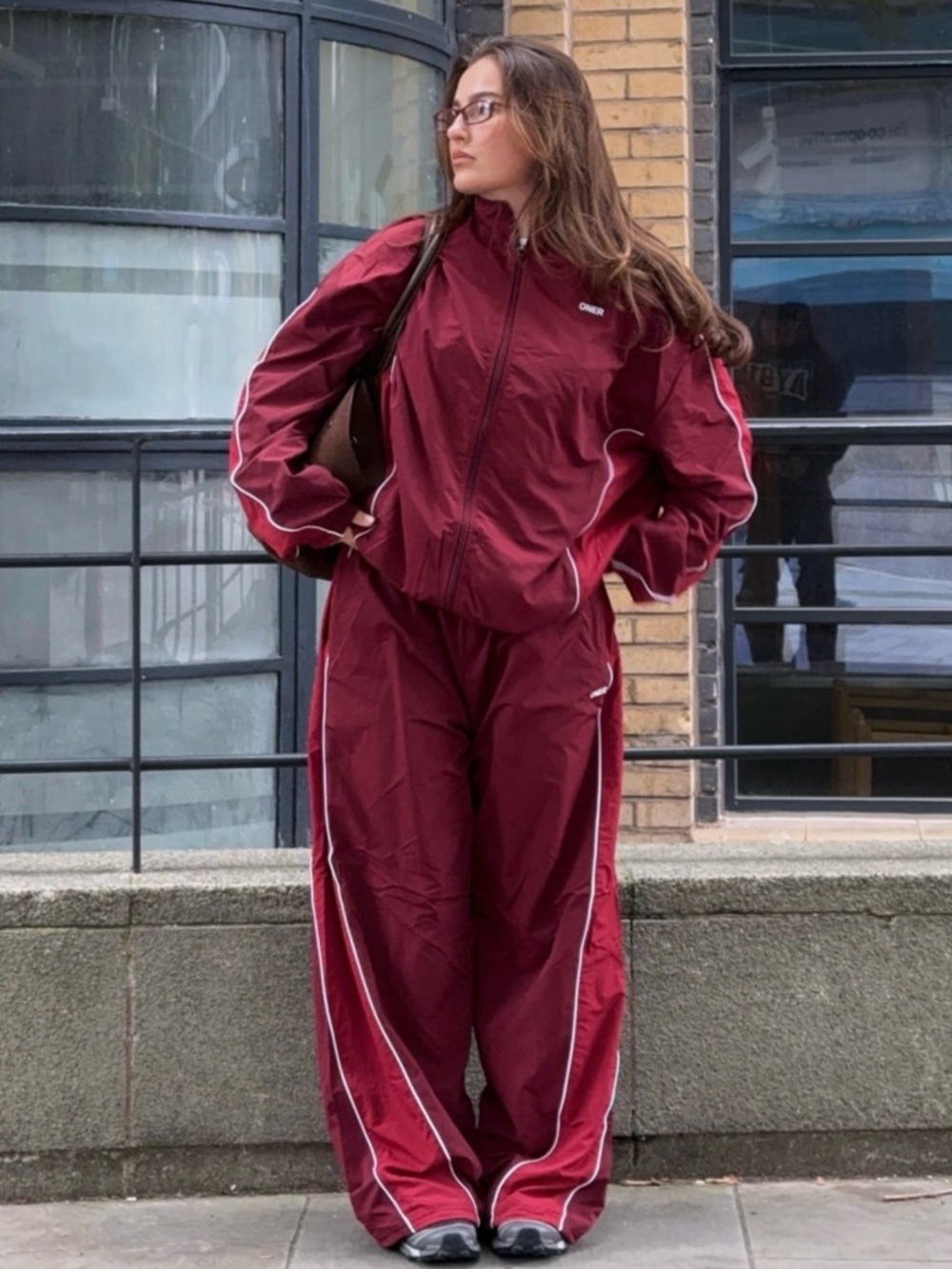 Oner Active OVERSIZED PIPED TRACK JACKET & STRAIGHT LEG TRACK PANTS| ROSEWOOD